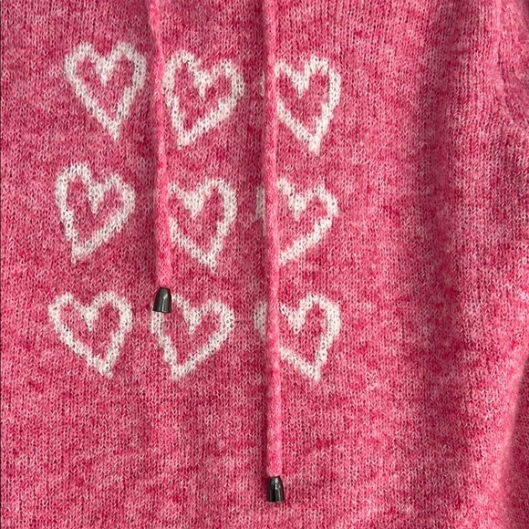 Pink Heart Pattern Hoodie Sweater - Picture 4 of 12
